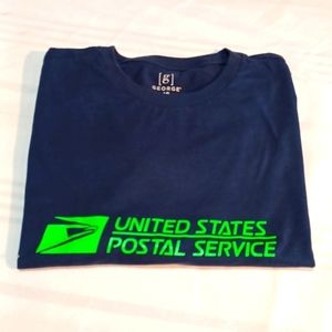 Usps LARGE TEE NAVY WITH NEON GREEN APLIQUE